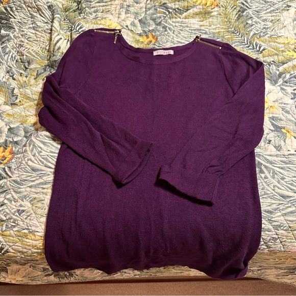 Set of 3 Roz & Ali zipper shoulder, lightweight sweaters, women’s size L - Picture 9 of 13